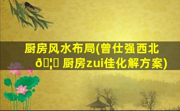 厨房风水布局(曾仕强西北 🦍 厨房zui
佳化解方案)